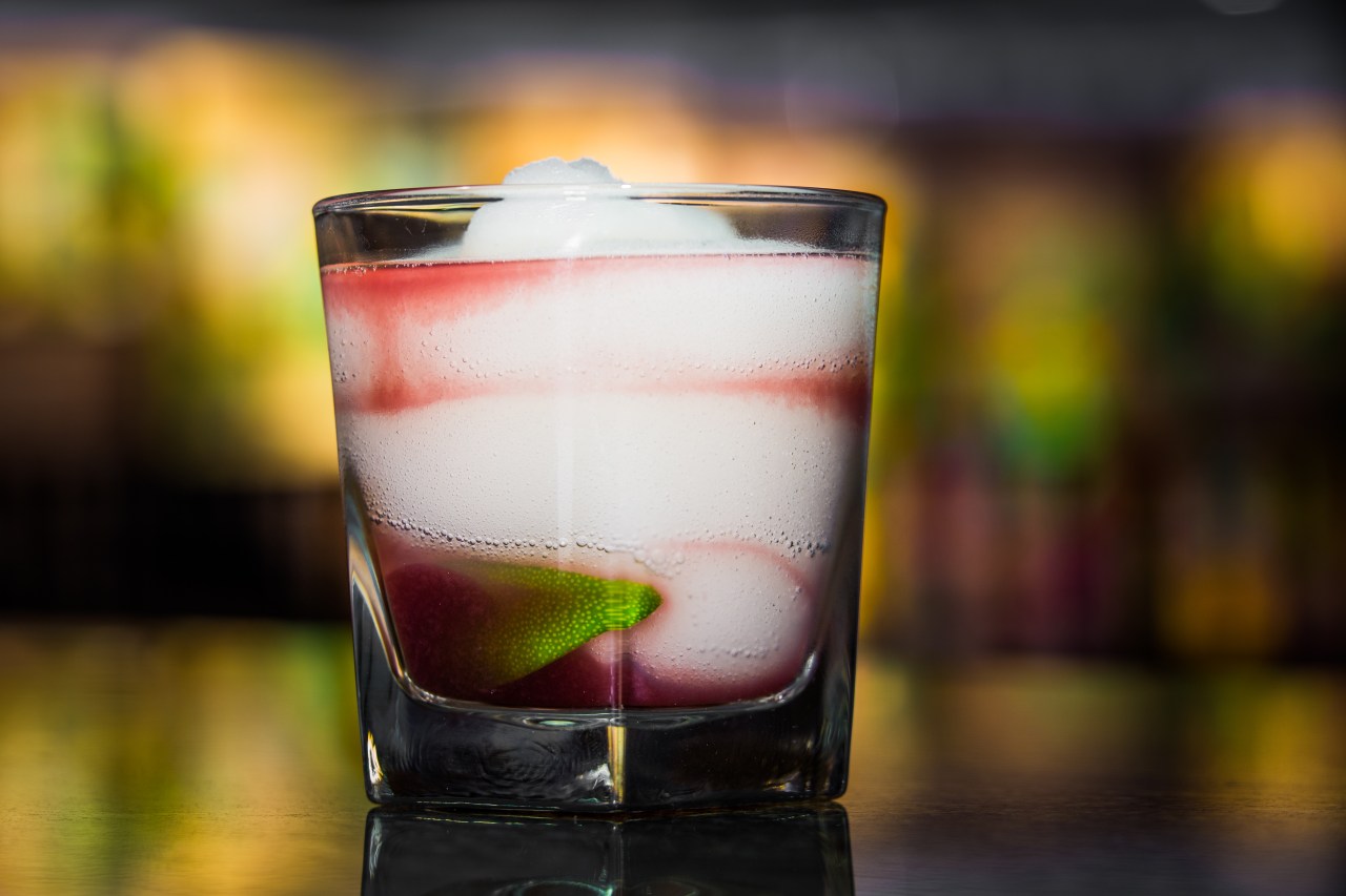 Mi Cocina signature dishes Mambo Taxi (margarita and sangria swirl)Rico SaladSunset Enchiladas